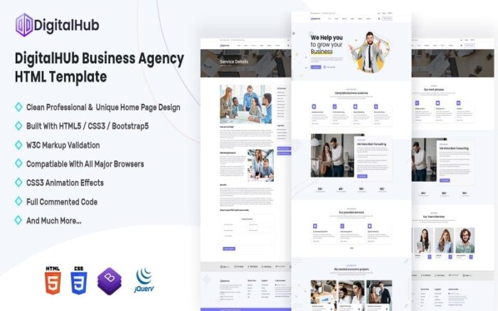 DigitalHub - Business Agency HTML Template