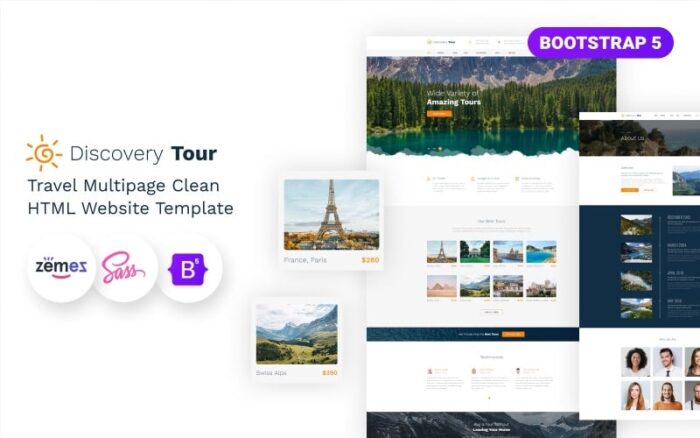 Discovery Tour - Template Situs Web HTML5 Agen Perjalanan