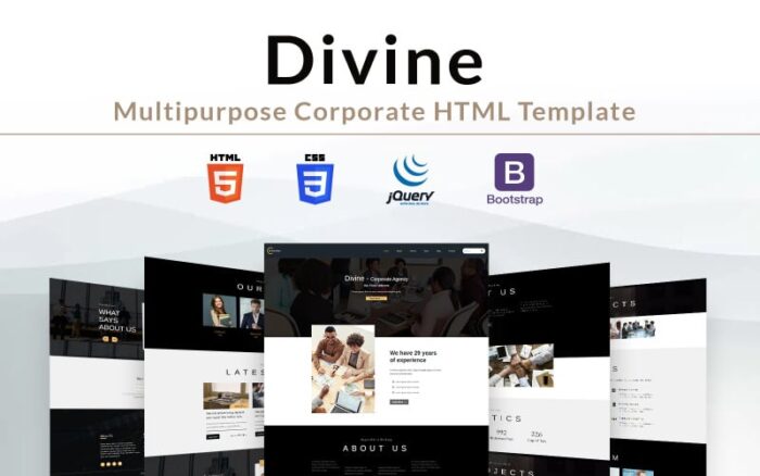 Divine - Template Situs Web HTML Perusahaan Serbaguna