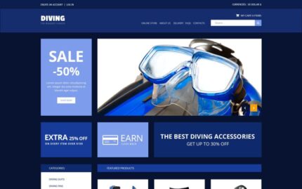 Diving Accessories VirtueMart Template