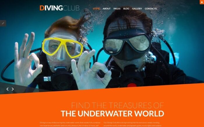 Diving Club - Sports & Outdoors & Diving Responsive Joomla Template