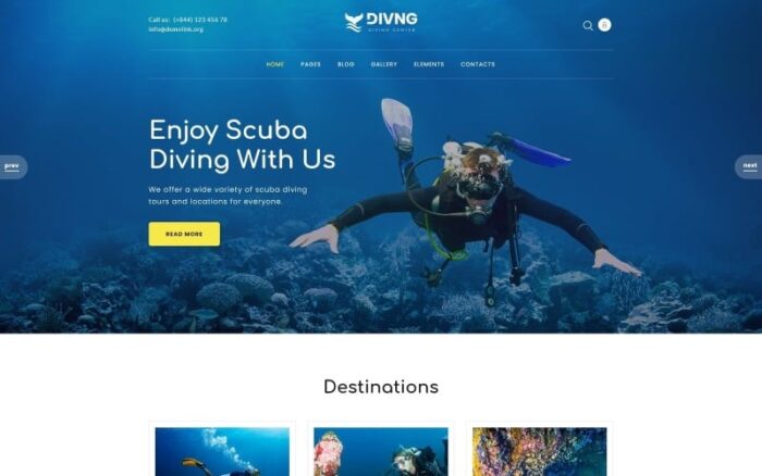 Divng - Template Joomla Modern Responsif untuk Menyelam