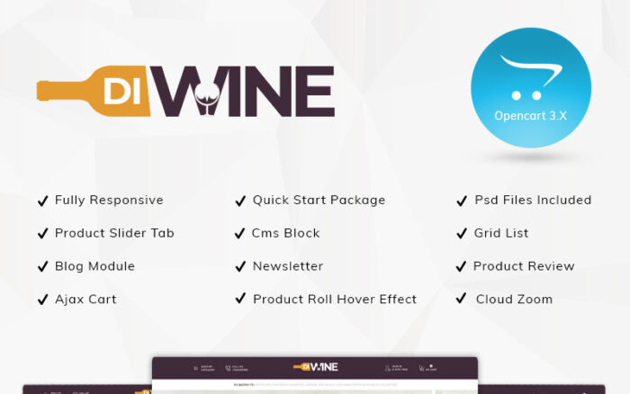 Diwine - Template OpenCart Toko Anggur