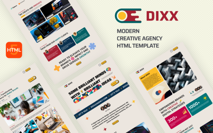 Dixx - Template HTML Situs Web Agensi Digital Kreatif