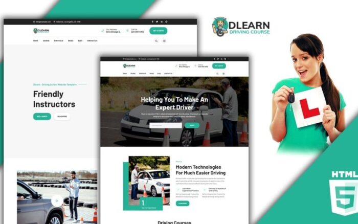 Templat Situs Web HTML5 Sekolah Mengemudi Lalu Lintas Dlearn