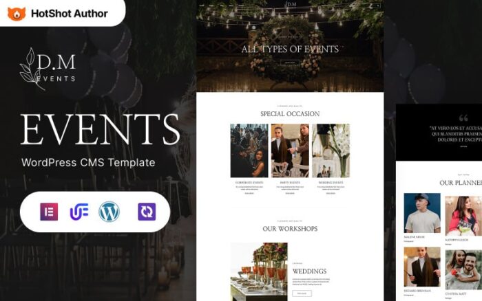 DM Events - Tema WordPress Perencana Acara dan Perencana Pernikahan