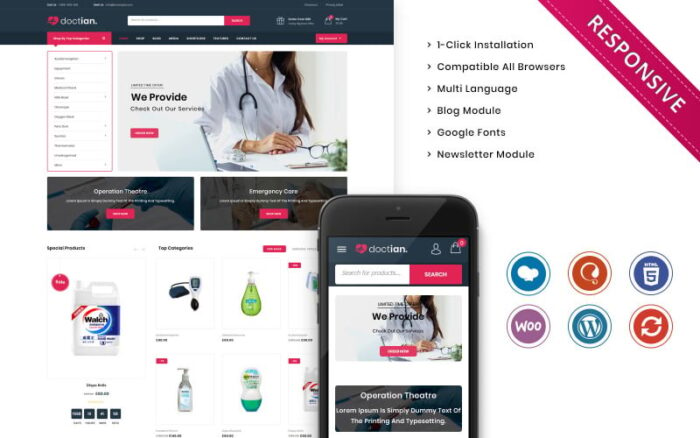 Doctian - Tema WooCommerce Responsif Toko Medis