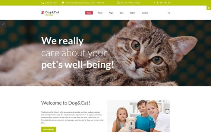 Template Joomla Responsif untuk Klinik Hewan Peliharaan Anjing & Kucing