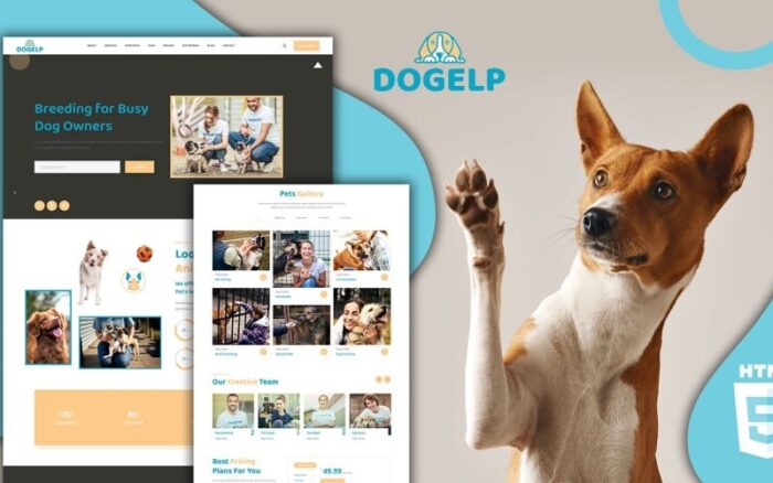 Templat Situs Web Halaman Arahan Penampungan Hewan Anjing Dogelp