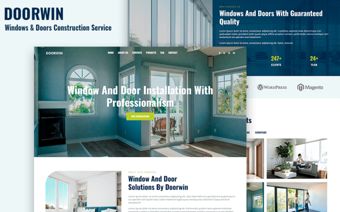 Doorwin - Windows & Doors Construction Service HTML5 Landing Page