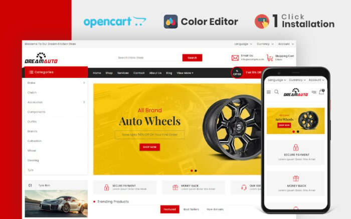 Template OpenCart Toko Dream Autoparts