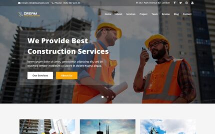 Dream - Construction Landing Page Template