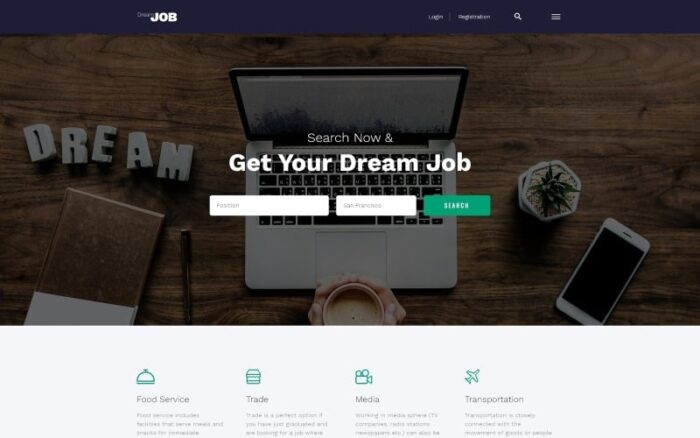 Dream Job - Template Situs Web HTML5 Multihalaman Portal Pekerjaan