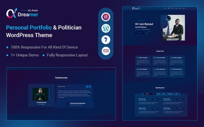 Pemimpi – Portofolio Pribadi & Tema WordPress Politikus