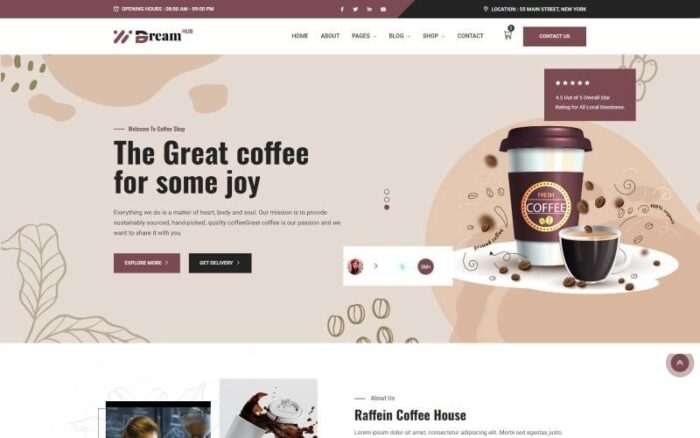 Templat HTML5 Kedai Kopi Dreamhub