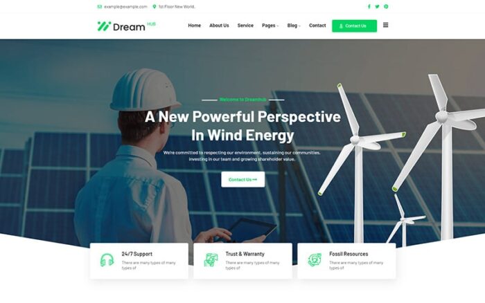 Tema WordPress Ekologi & Energi Surya DreamHub