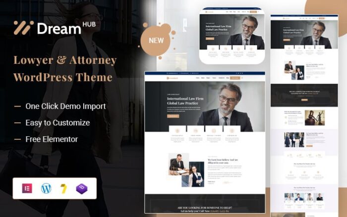 DreamHub - Tema WordPress untuk Pengacara & Firma Hukum