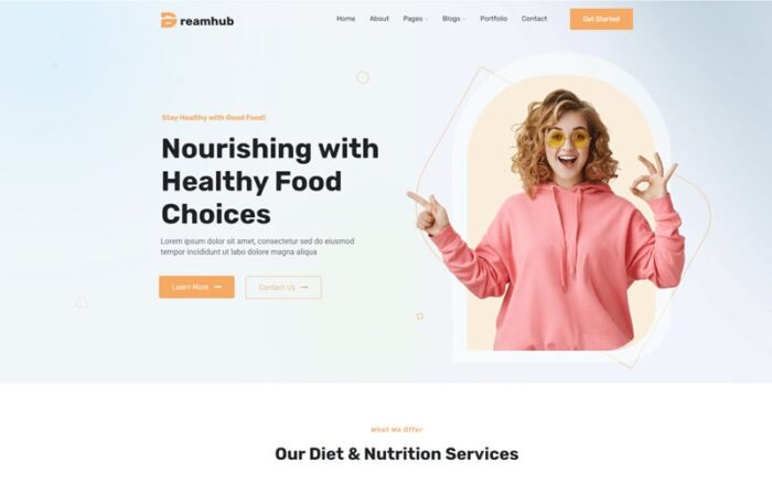 Tema WordPress Pengiriman Makanan dan Kesehatan DreamHub