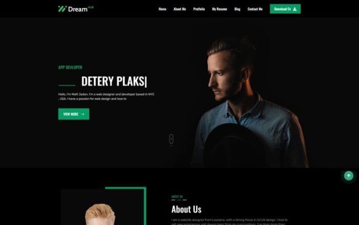 Dreamhub - Templat HTML5 CV dan Portofolio Pribadi