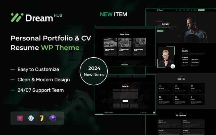 DreamHub – Tema WordPress Portofolio Pribadi & CV Resume