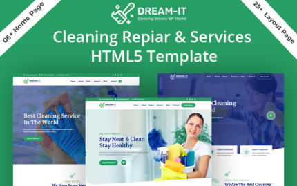 DreamIT- Templat Situs Web HTML5 Layanan Pembersihan & Perbaikan