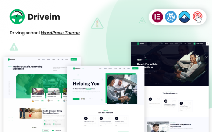 Driveim - Tema WordPress Pelatihan Mengemudi Eksklusif untuk Sekolah Mengemudi