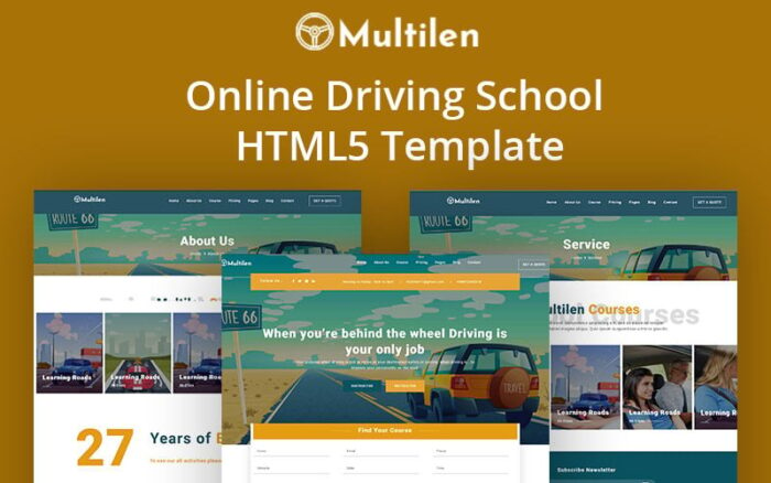 Template HTML5 Sekolah Mengemudi & Situs Web Daring