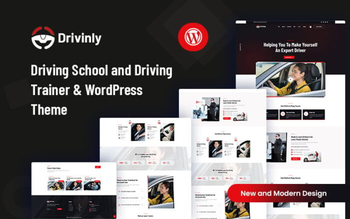 Drivinly – Tema WordPress Sekolah Mengemudi Mobil dan Pelatih Mengemudi