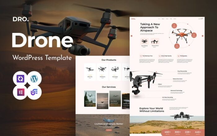 Dron - Drone Startup And Copter Multipurpose WordPress Elementor Theme