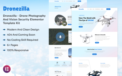 Dronezilla - Drone Photography and Vision Security Elementor Template Kit