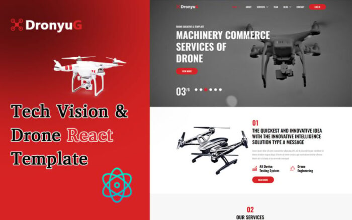 Dronyug - Template Situs Web Reaksi Drone