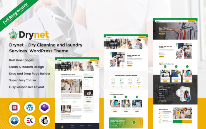 Drynet - Tema WordPress Layanan Binatu dan Dry Cleaning