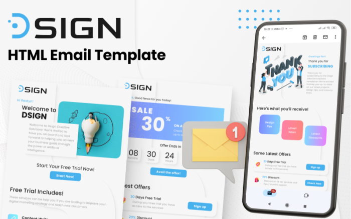 Dsign - Paket Template Email Selamat Datang, Promosi & Ucapan Terima Kasih