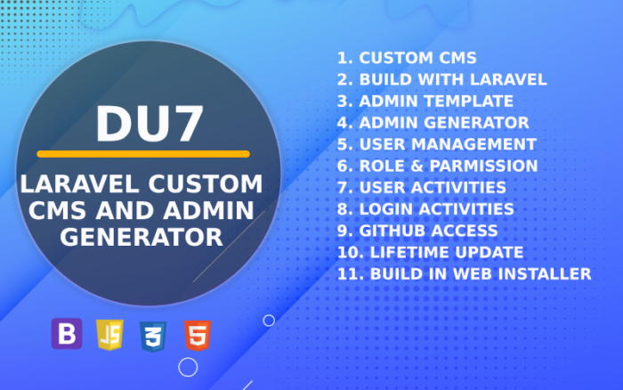 Du7 Laravel cms dan Generator Admin