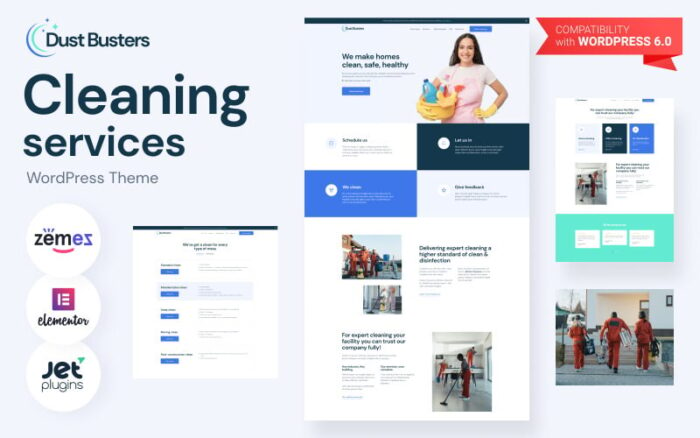 Dust Busters - Tema WordPress Bisnis Layanan Kebersihan