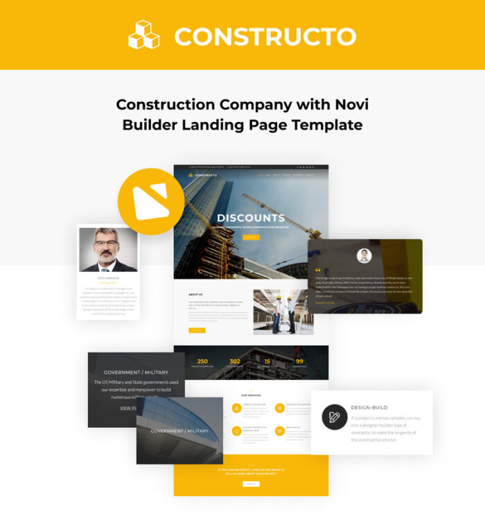 Constructo - Perusahaan Konstruksi dengan Template Halaman Arahan Novi Builder - Fitur Gambar 2