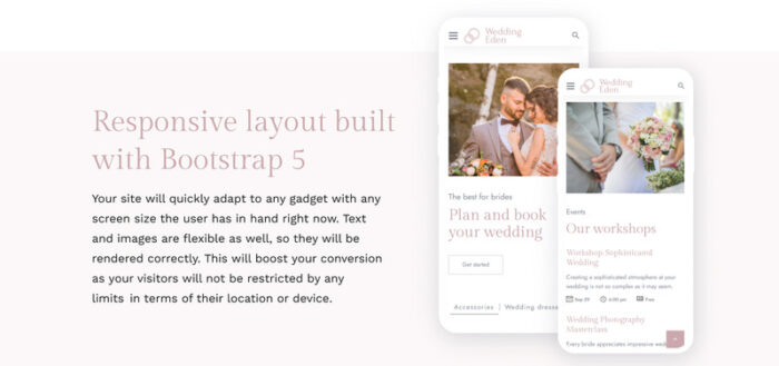 Wedding Eden - Template Situs Web HTML5 Perencana Pernikahan - Fitur Gambar 5