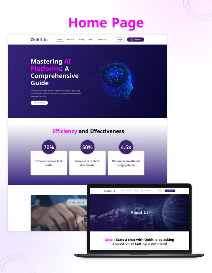 Qubit - Template Situs Web Platform AI - Fitur Gambar 2