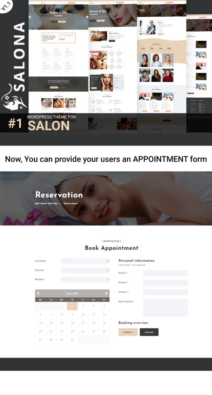 Salona - Tema WordPress untuk Salon, Spa Kuku, dan Spa Pijat - Fitur Gambar 1