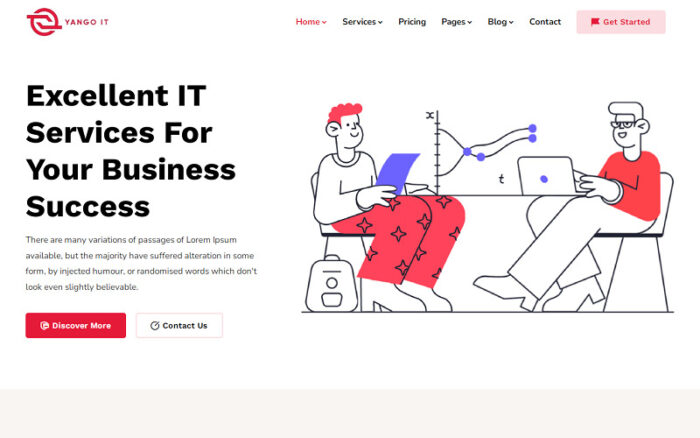 Yango - Perusahaan Penyedia Solusi dan Layanan Teknologi TI Template Situs Web HTML dan Bootstrap - Fitur Gambar 2