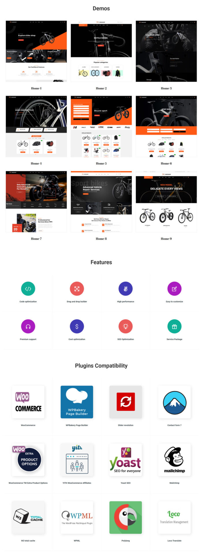 BikeShop – Toko Sepeda & Motor Sport Tema WordPress Elementor - Fitur Gambar 1