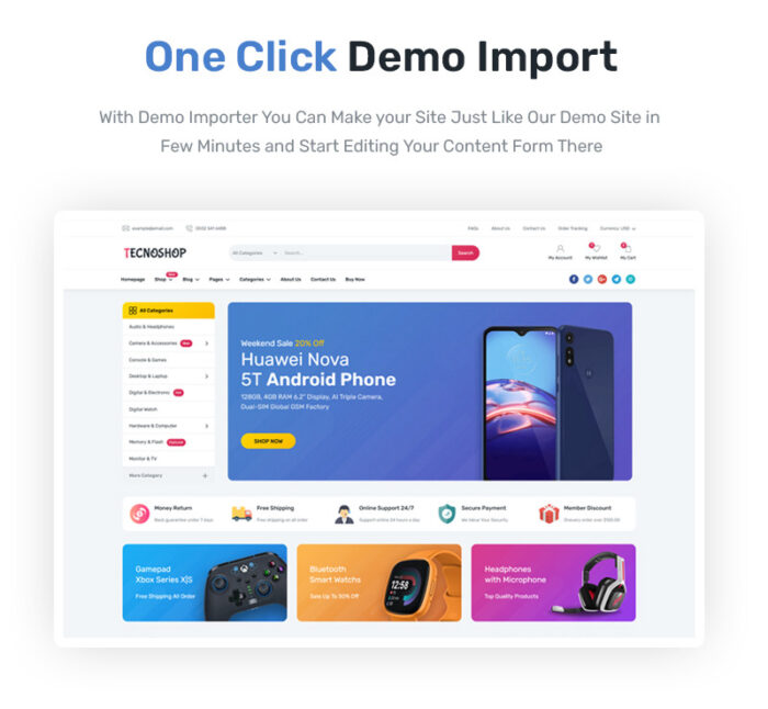 Tecnoshop - Tema WordPress WooCommerce Elektronik - Fitur Gambar 2