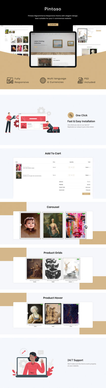 Pintaso - Template Stensil Galeri Seni BigCommerce - Fitur Gambar 1