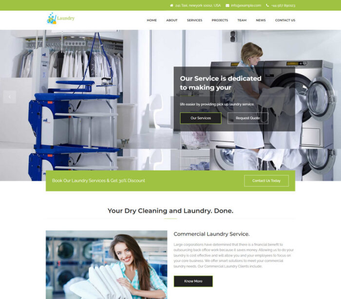 Template Html Layanan Binatu, Dry Cleaning - Fitur Gambar 1