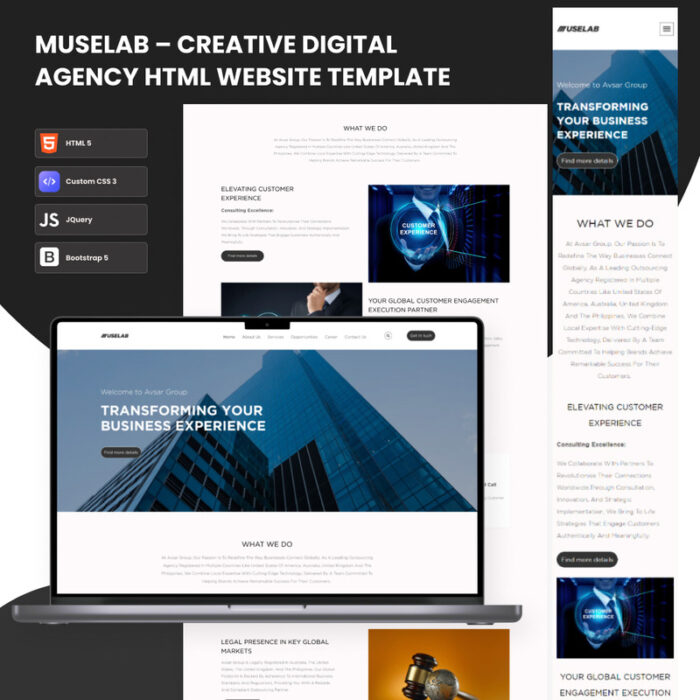 MuseLab – Template Situs Web HTML Agensi Digital Kreatif - Fitur Gambar 1