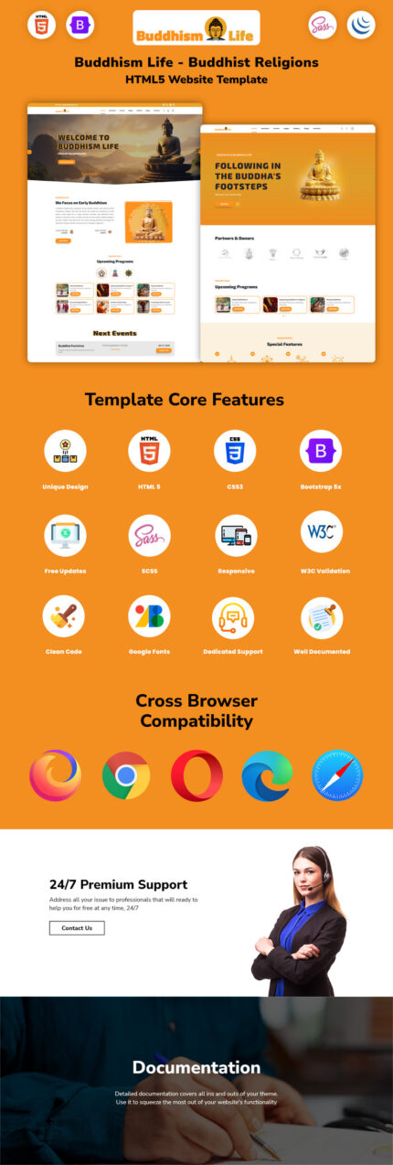 Buddhism Life - Template Situs Web HTML5 Agama Buddha - Fitur Gambar 1