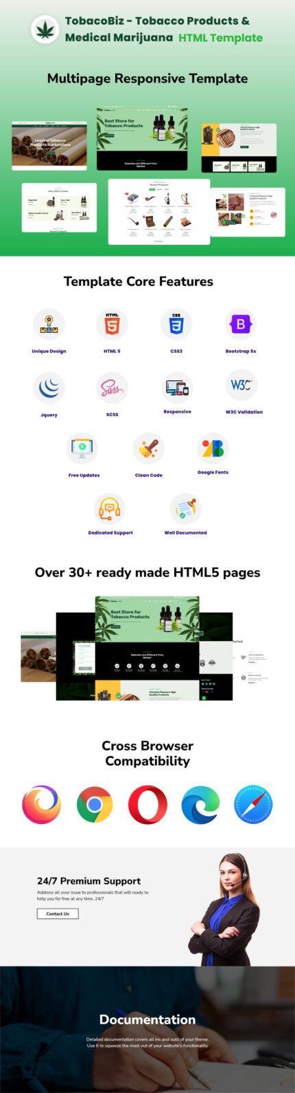 TobacoBiz - Template HTML Produk Tembakau & Ganja Medis - Fitur Gambar 1
