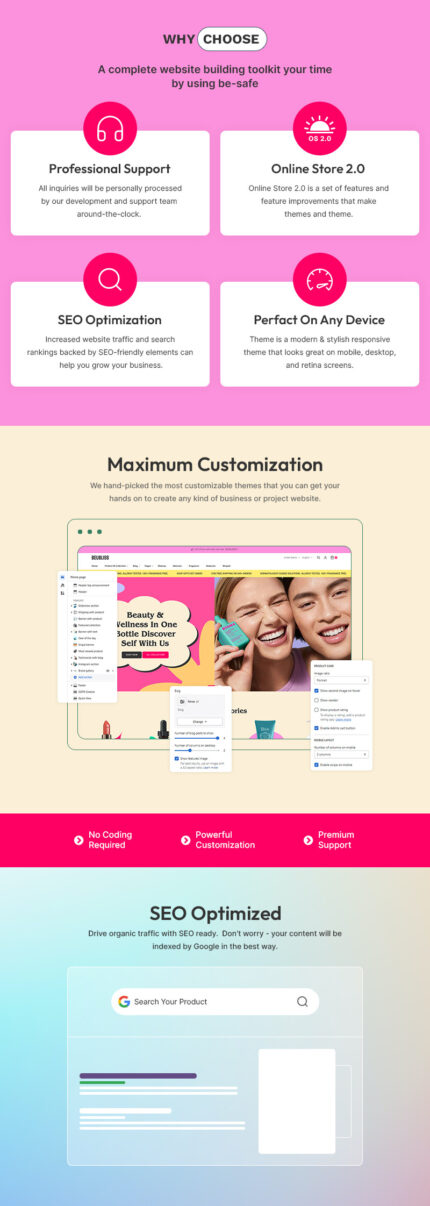 Beubliss - Toko Kecantikan & Kosmetik Tema Responsif Shopify 2.0 Serbaguna - Fitur Gambar 1