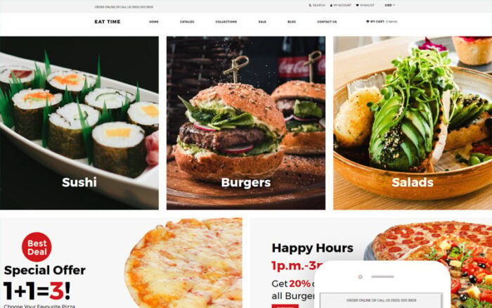 Waktu makan - Tema Shopify Bersih Toko Makanan