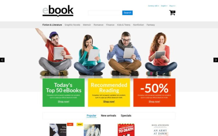 Tema PrestaShop Buku Elektronik